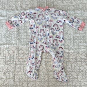 Pink and White Rainbow Kids Footie
